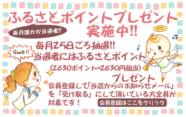 毎月誰かが当選者！ふるさとポイントプレゼントのご案内！